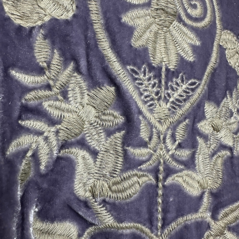 New Time for Me Velvet Embroidered Kimono Cardigan Women 2X Light Purple - Picture 7 of 12